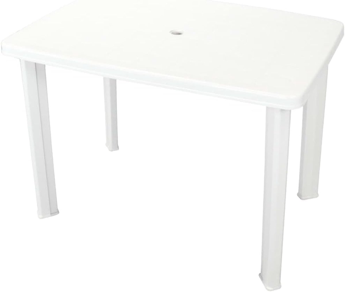 Tafel tuinmeubeltafel balkontafel terrastafel tuintafel wit 101 x 68 x 72 cm kunststof voor tuinen, terrassen en balkons
