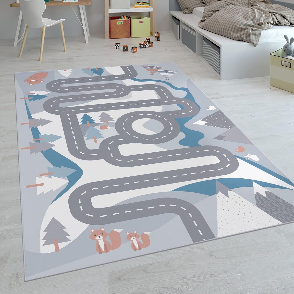 Home Vloerkleden Voor Kinderen Laagpolige Vloerkleden Voor Kinderkamer Met Versch. Designs Speelvloerkleden Meerkleurig, Maat:240x340 cm, Kleur:Crème