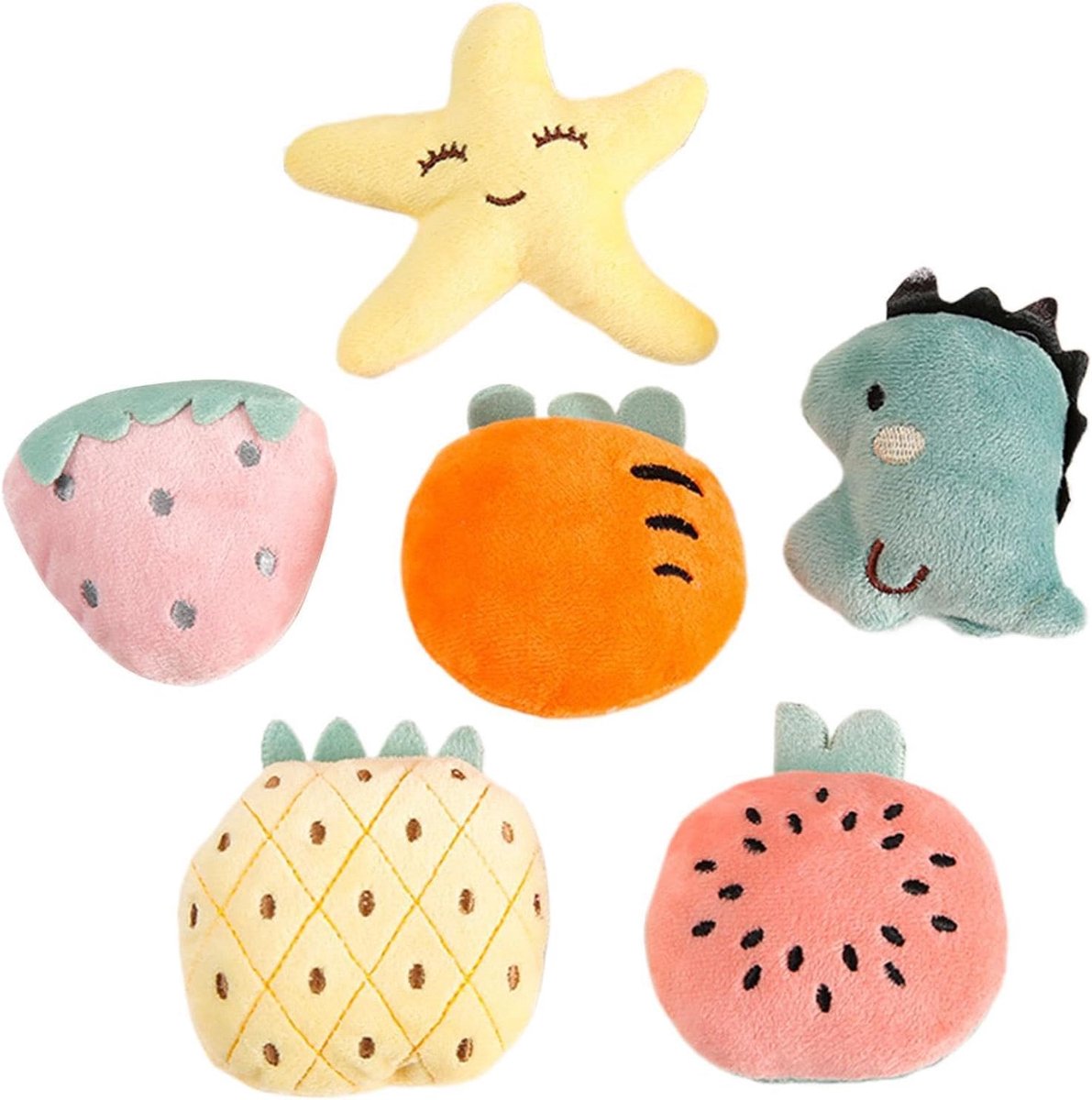 Speelgoed, egel verrijkingspeelgoed 6x pluche Chewer Small