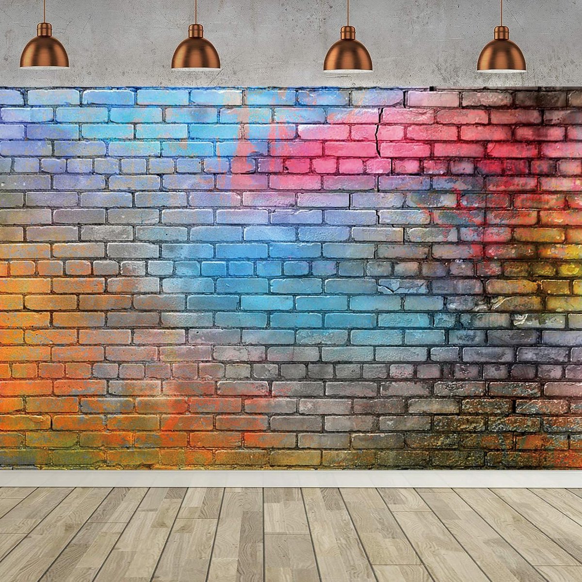 10x6.5FT bakstenen muur achtergrond kleurrijke baksteen fotografie achtergrond babyborrel verjaardagsfeestje bruiloft afstuderen huisdecoraties banner fotocabine studio rekwisieten