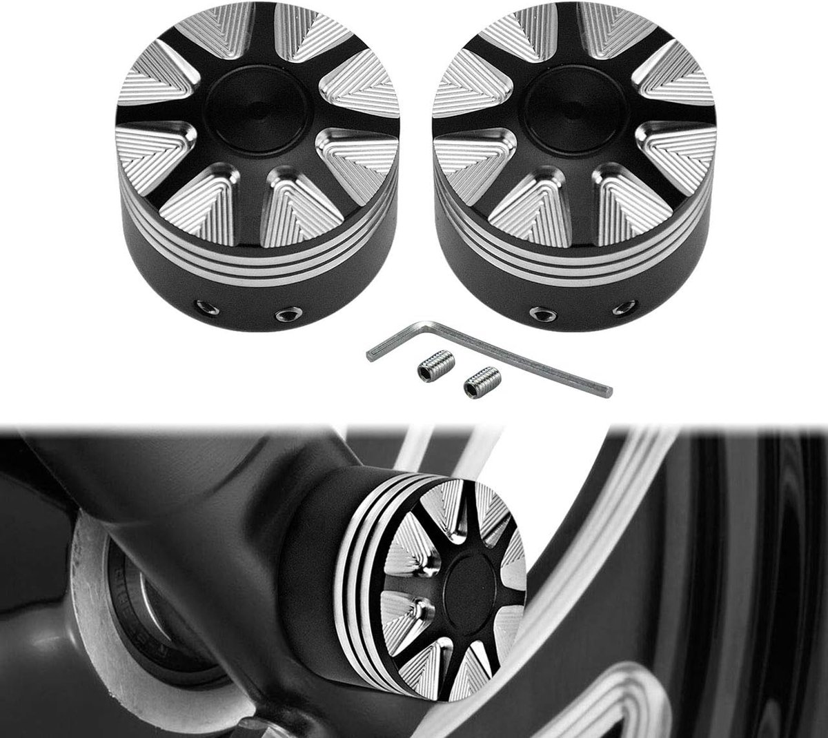 Moerhoezen Asdoppen Fit voor Harley Sportster XL 1200 Dyna Softail Fat Boy Touring Street Road Electra Tri Glide 2 stuks Zwart