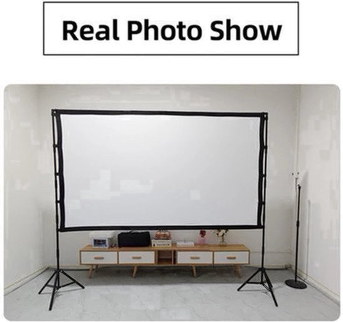 Veidadz - Beamer Scherm - Projector Screen - 100in - 16:9 - Projector Scherm - Projector Doek - Projector Scherm voor Beamer - Home Cinema Thuisbioscoop - Draagbare Beamer - Tripods