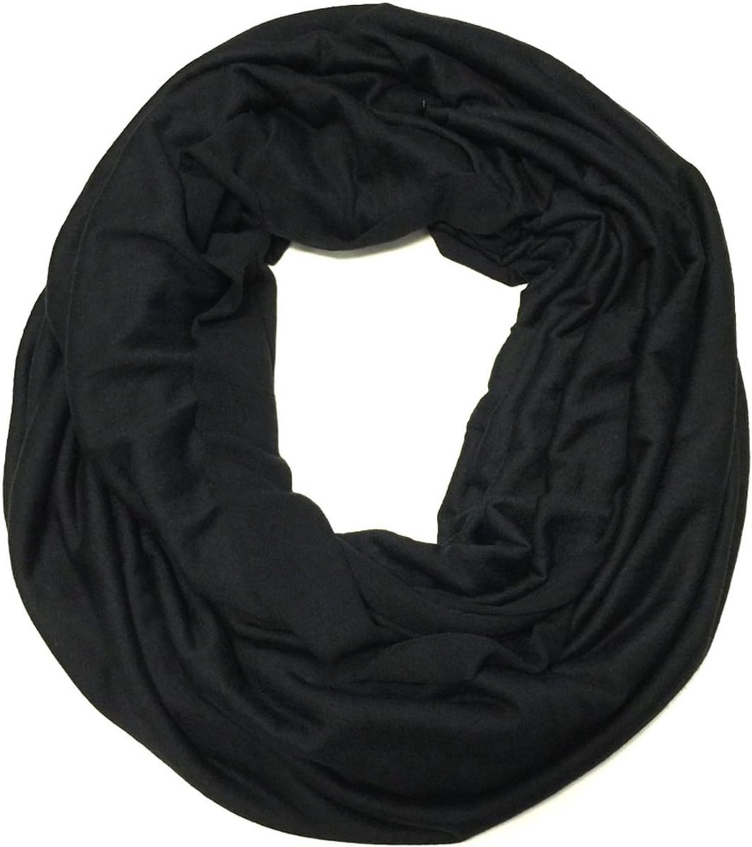 Zachte trui voor dames, oneindigheidssjaal, zwart, eenheidsmaat, Zwart, One size