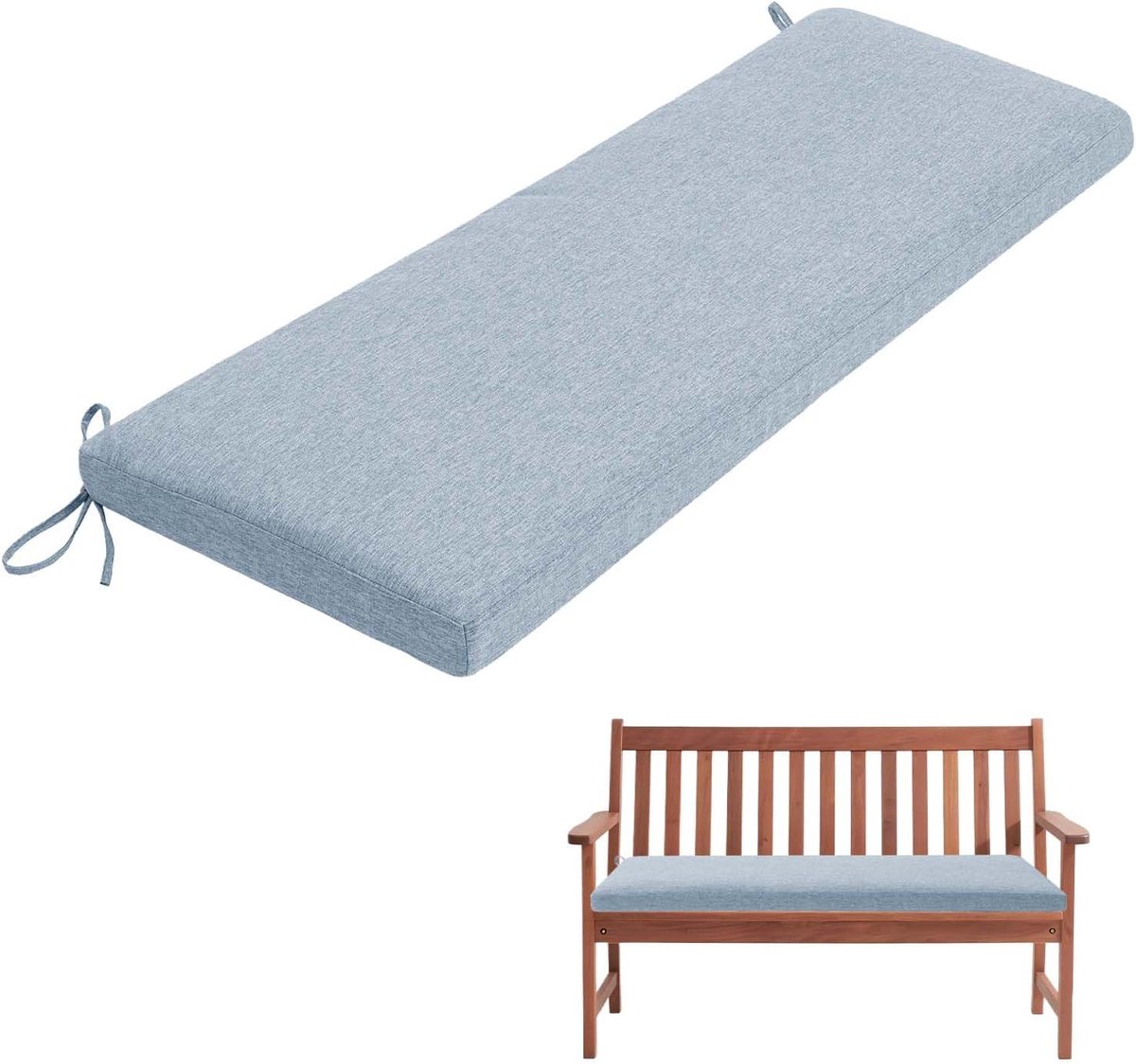 Generisch Bankauflage, Abnehmbarem Sitzkissen Banks, rutschfeste Gartenbank Auflage, Waschbar Sitzauflage Banks für Innen Outdoor Fensterbank Couch ban k Eckbank Auflagen,Sky Blue,150x55x5cm