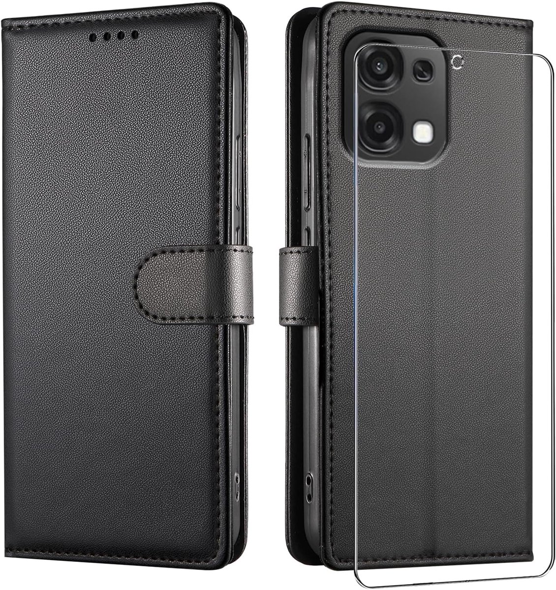 Hoesje voor OPPO A6 Pro 5G/4G met Schermprotector, Zwart
