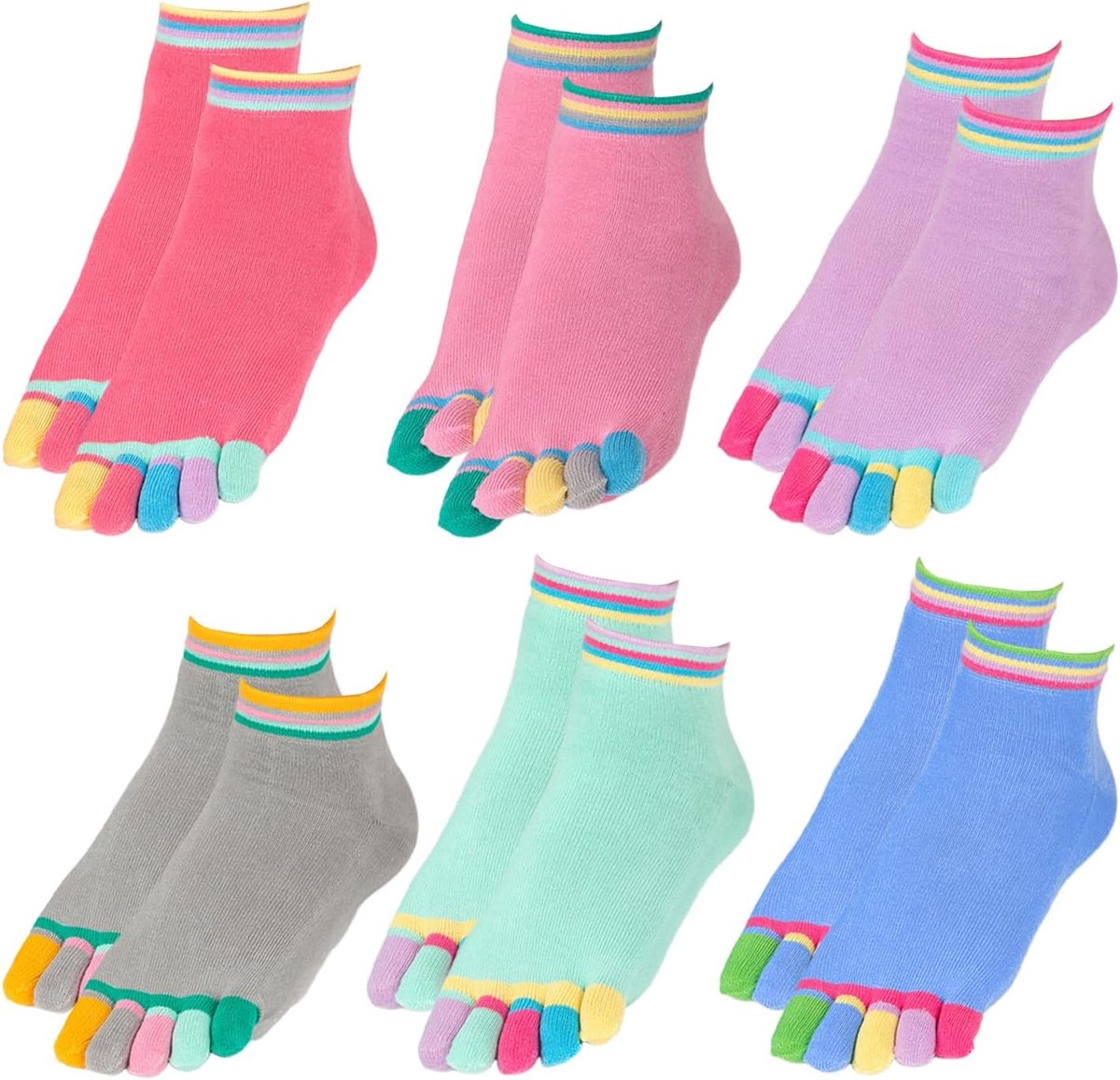 Sokken Met Vijf Tenen, Zweetabsorberende Ademende Sokken, Leuke Sokken, Elastische Damessokken, Katoenen Damessokken