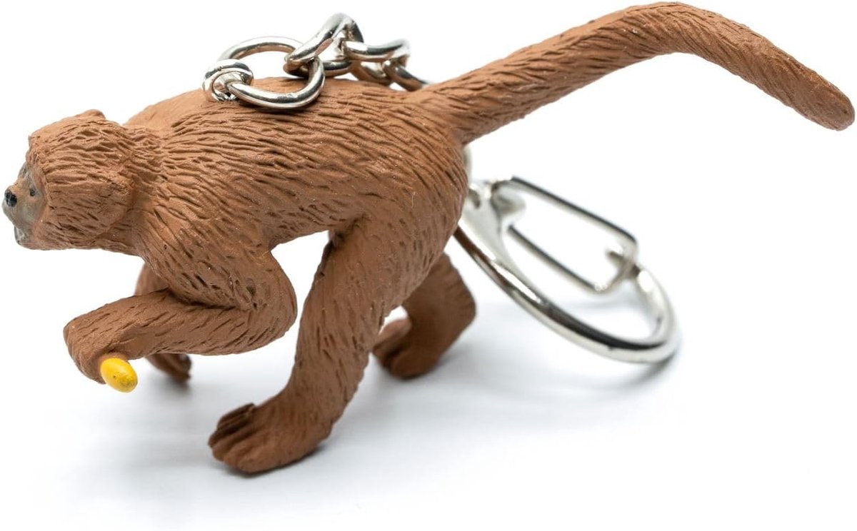 Eend Sleutelhanger Drake Zee Vogel Hout Dier Wit - Handgemaakte Mode-sieraden - Sleutelhanger Hanger, Bruin, 65mm