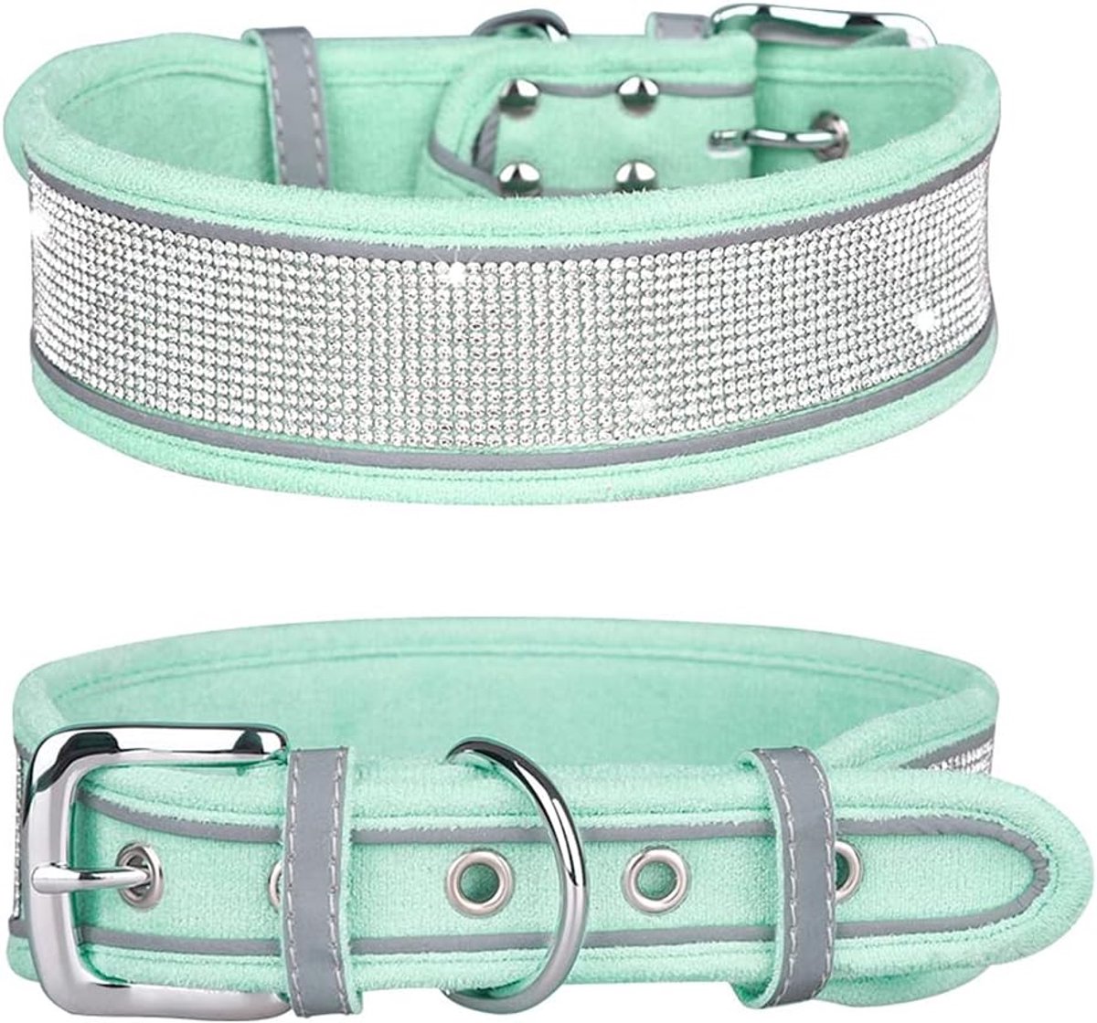 Halsband voor Middelgrote en Grote Honden, Verstelbare Suède Hondenhalsband, Reflecterende Grote Hondenhalsband