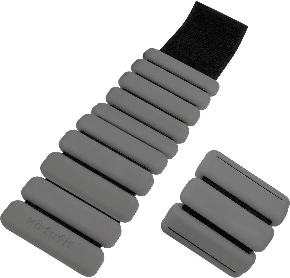 VirtuFit Enkel- en Polsgewichten Pro - 2 x 1 kg - Grijs - Klittenband - Voor Yoga en Pilates