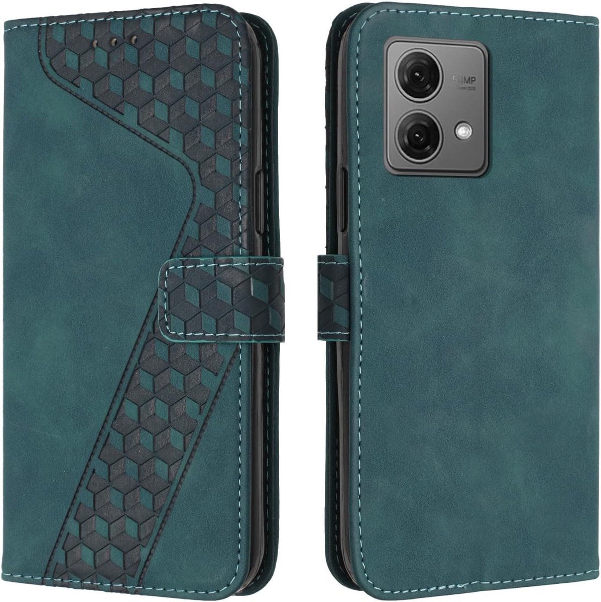 Hoesje voor Motorola Moto Edge 40 Neo, Lederen Portemonnee Telefoonhoesjes met Standaard Magnetic Shockproof Flip Leather Wallet Book Case（Groen）
