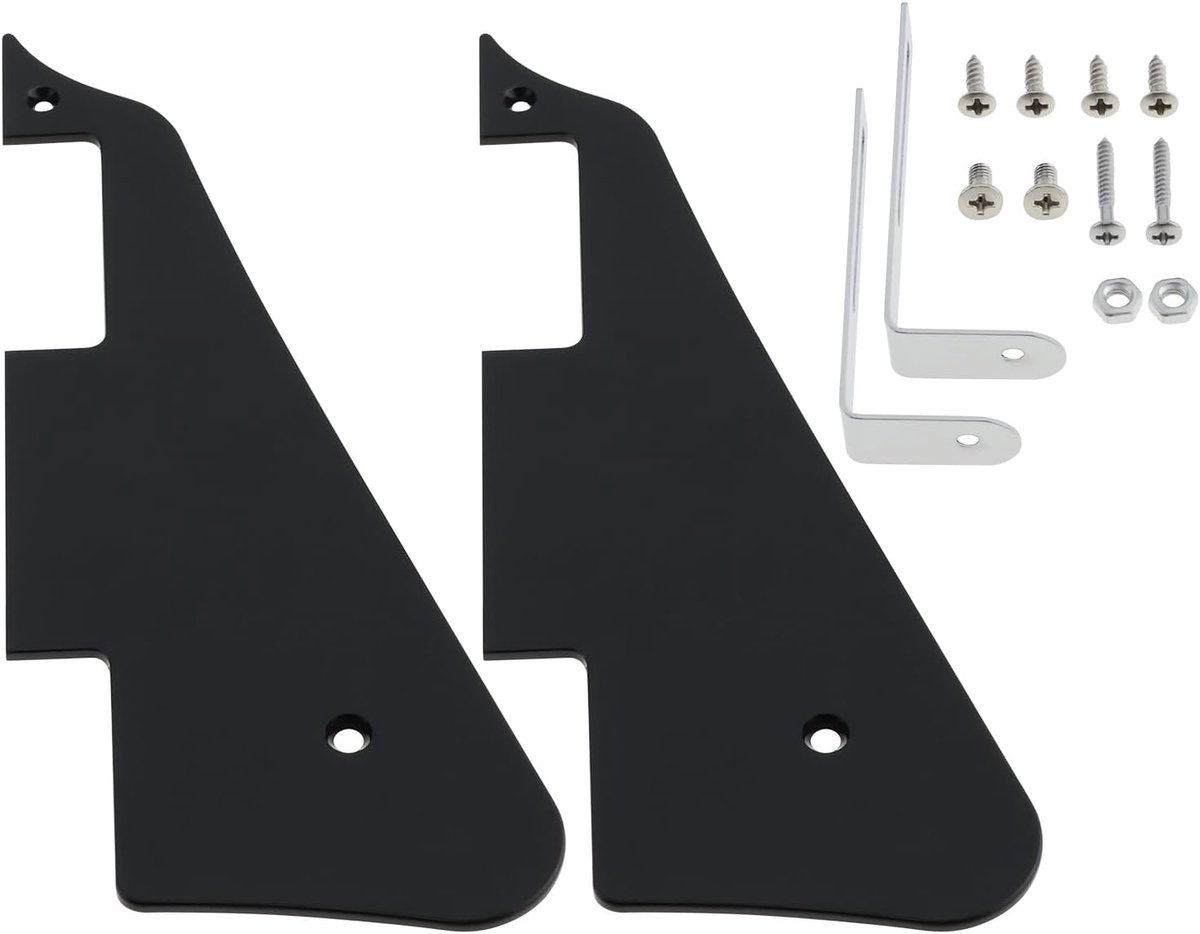 Sets LP Gitaar Slagplaat Gitaar Voor en Achter Cover Bescherming Plaat voor Elektrische Gitaar Slagplaat Zwart Met Montagebeugel