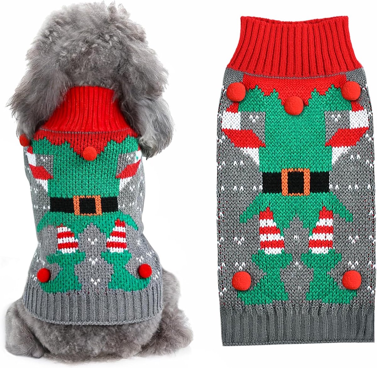 Hondentrui voor Kerstmis, gebreide trui voor kleine honden, hondenkostuum, hond, Kerstmis, hondenkersttrui, huisdiertrui voor puppy, kleine en middelgrote hond