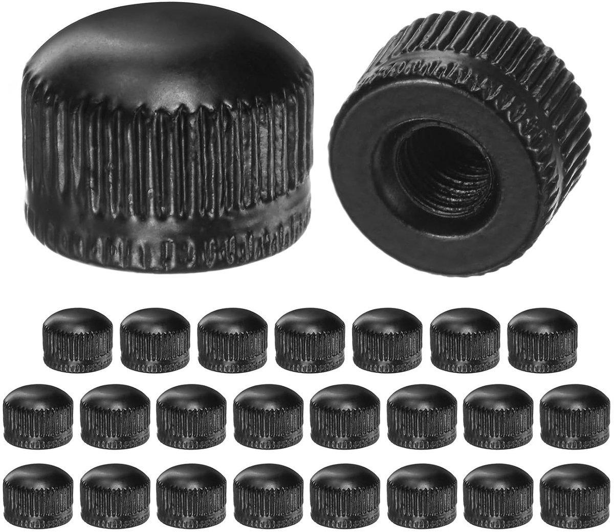 METERXITY 25 stuks moeren met schroefdraad, afdekkappen voor schroeven, M6 x 14 mm, voor lampen, vrouwelijke moer ter vervanging van plafondlampen/onderdelen, mat zwart