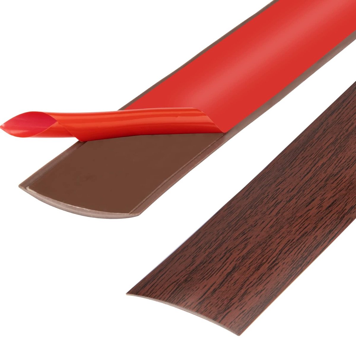 100 cm, vloerovergangstroken, laminaatvloerafdekstrips, zelfklevende vloerdeurverdelingsstrips (4 cm, 100 cm mahonie korrel)