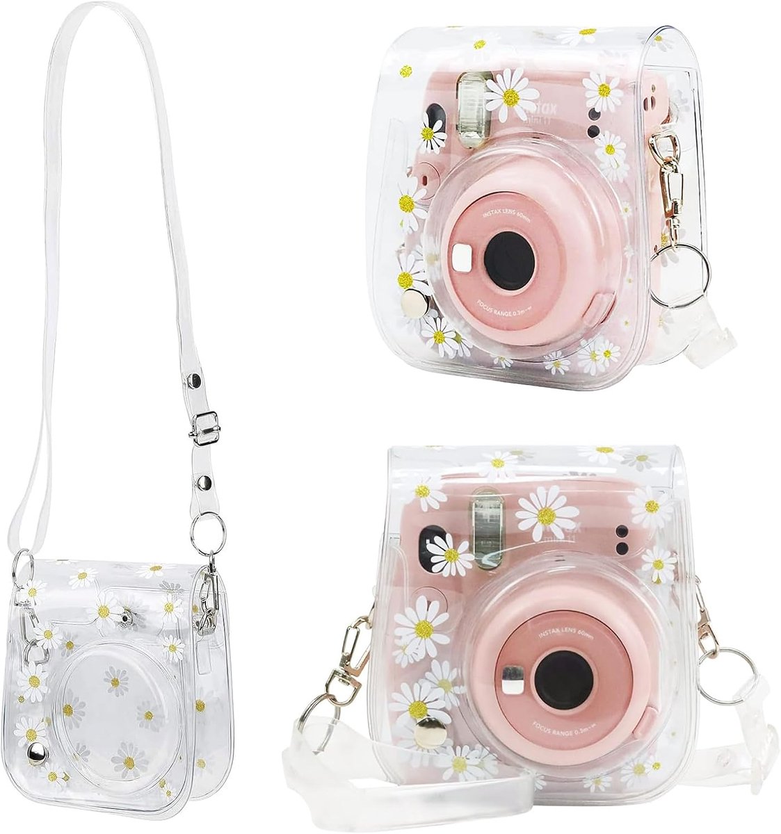 Transparante Kleine Cameratas PVC-hoes met Schouderriem voor Mini 11, 9, 8