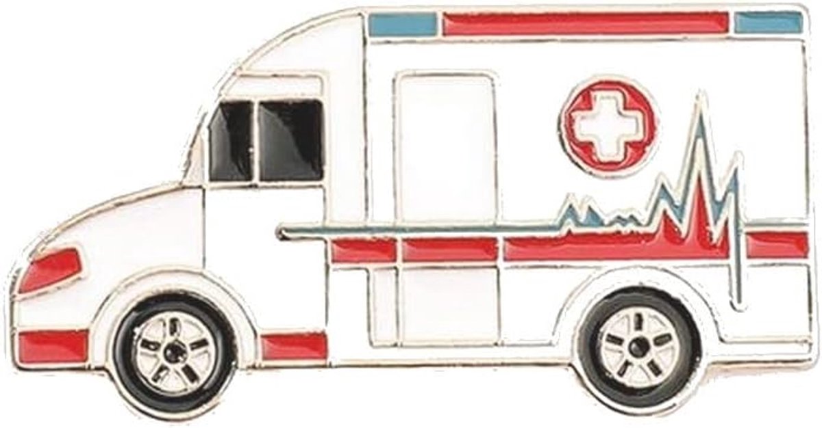 Ambulance medische verpleegster brancardier sieraden broche van staal., 4 cm, Roestvrij staal