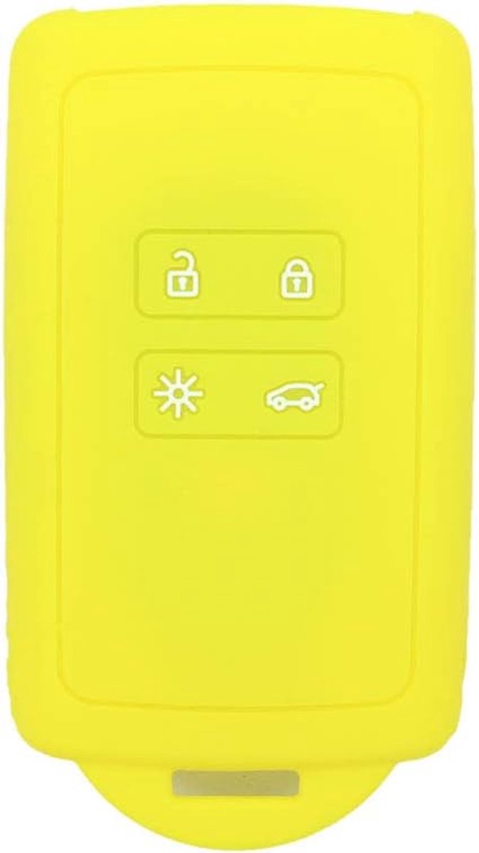 Cover Protector Case Houder Skin Jacket Compatibel met RENAULT 4-knops Smart Afstandsbediening Sleutelhanger CV2352 Geel