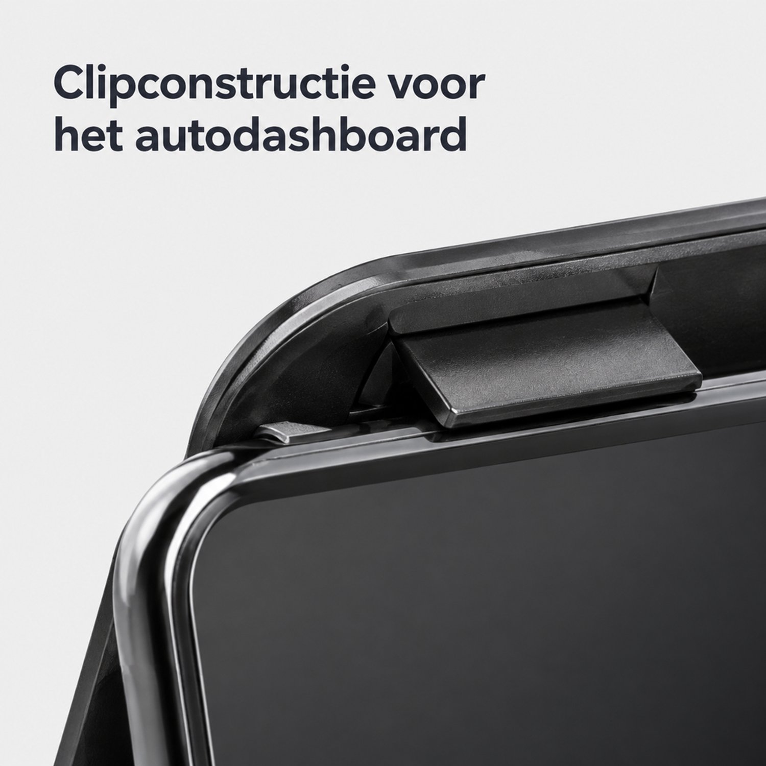 Telefoonhouders auto: zwarte telefoonhouder voor het dashboard met clip
