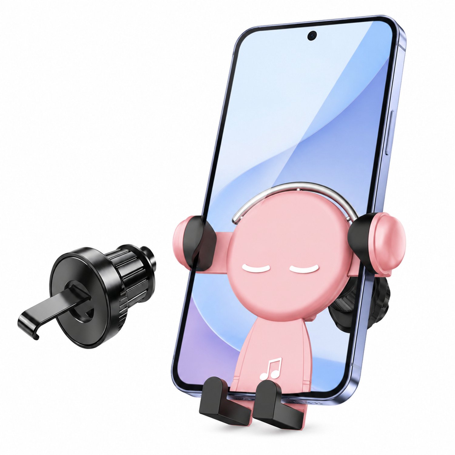 Telefoonhouders auto roze autotelefoonhouder voor ventilatierooster met muzieknootontwerp