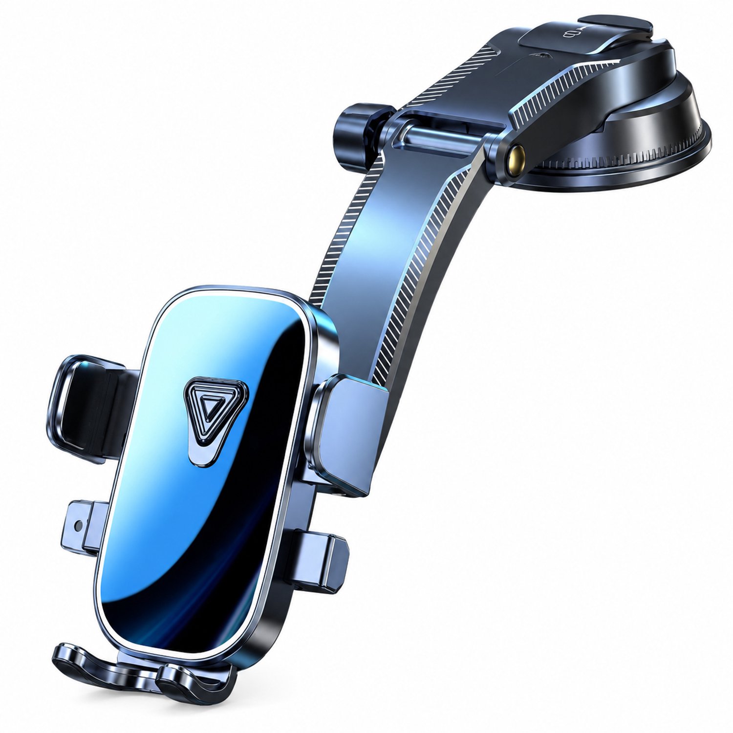 Telefoonhouders auto: telefoonhouder met zuignap voor dashboard of voorruit, spiegelafwerking, vergrendeling met één knop, 12 × 11 × 8,5 cm, in kleurendoos