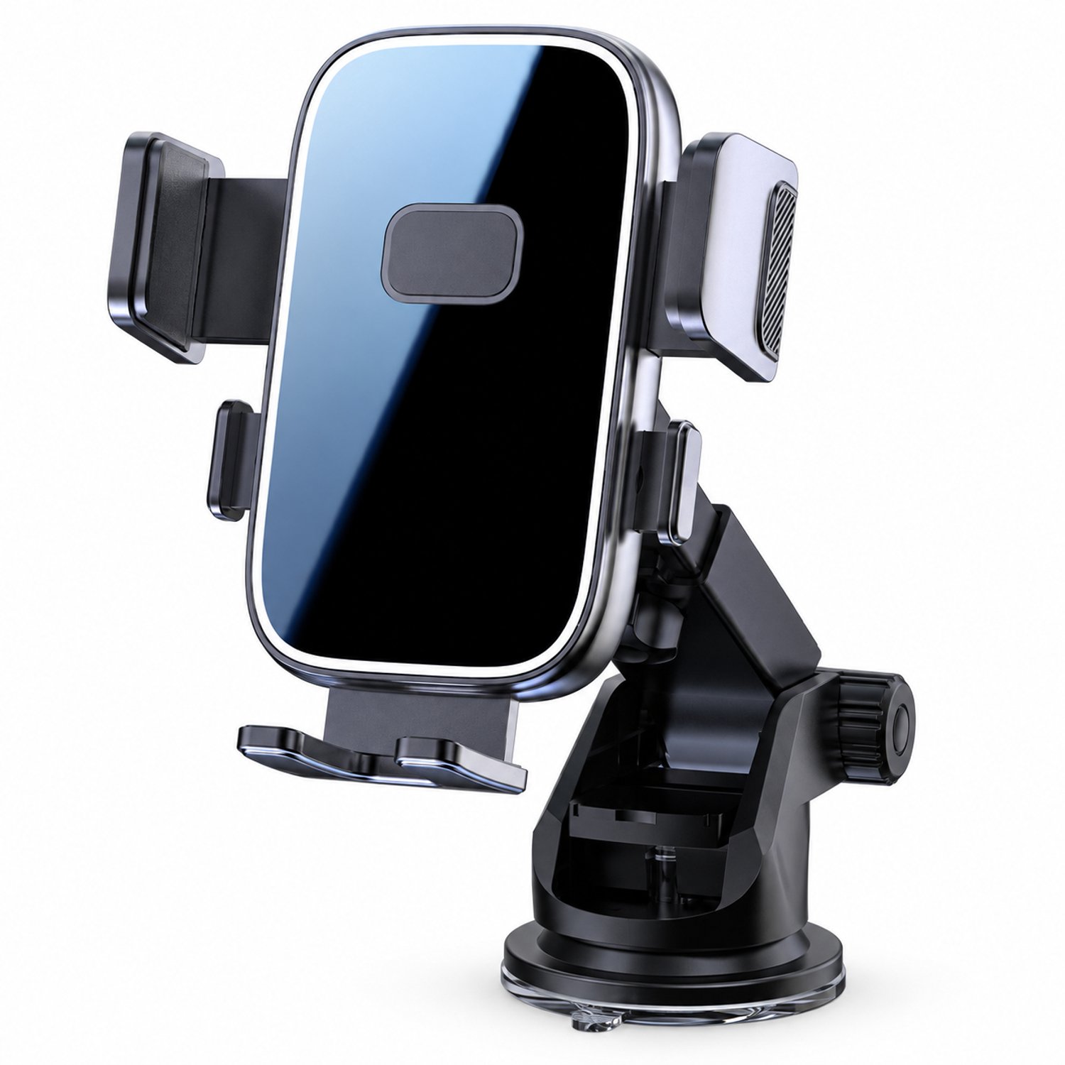 Telefoonhouders auto: draaibare en inklapbare telefoonhouder met zuignap voor het dashboard, voor staande en liggende telefoonstand, in kleurendoos