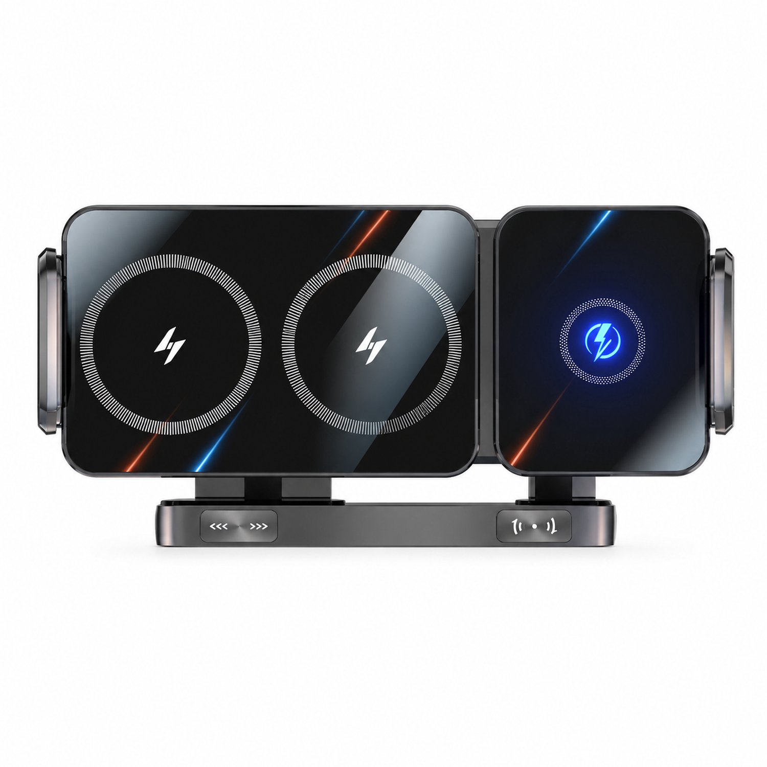 telefoonhouders auto - opvouwbare telefoonhouder met 15 W draadloos opladen - zwart