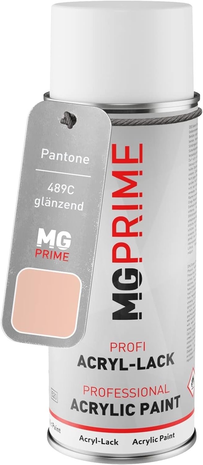 Acryllak spuitbus 400ml - Pantone 489C Red/Orange - sneldrogend - professionele kwaliteit - Vemera