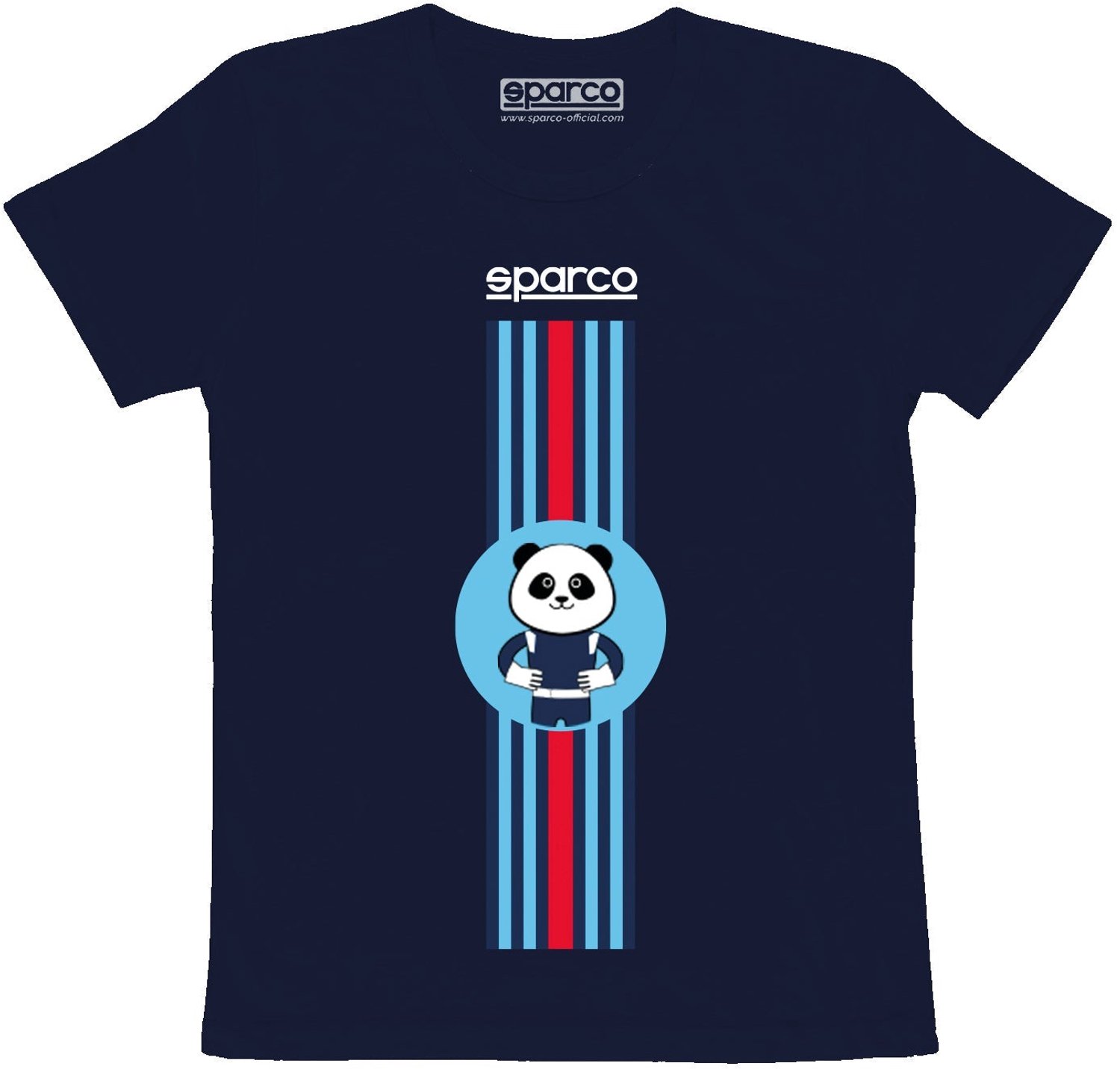 Sparco Stripes Design Kinder T-shirt - Marineblauw - Maat 5-6 jaar