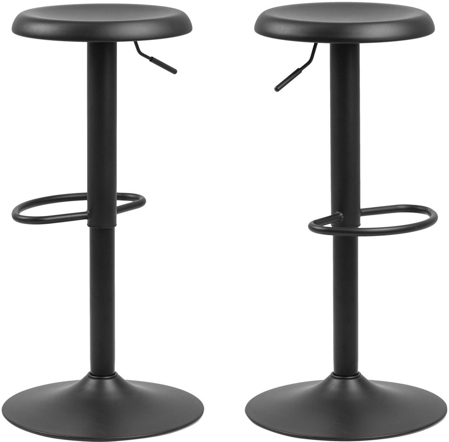 Giga Living Barkruk Ammonite PU-Leer Zwart Verstelbaar - Giga Living - Set van 2