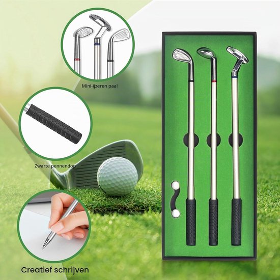 Golf geschenken voor mannen - 3 golfclubbalpen - mini golfset voor thuis - cadeau voor golferfans - ServiceTopper van GOLF — afbeelding 2