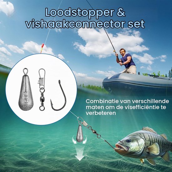 Complete Vissersset met 125 Onderdelen, Inclusief Lood, Vissenhaken en Aas voor Zoet- en Zoutwatervissen — afbeelding 2