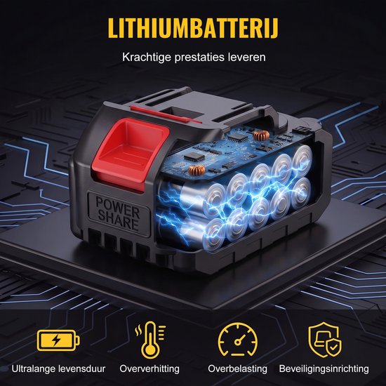 CONENTOOL Accu Bladblazer 21V - 300000RPM - 3000W - 350 m/s - 2x 4.0Ah accu — afbeelding 5