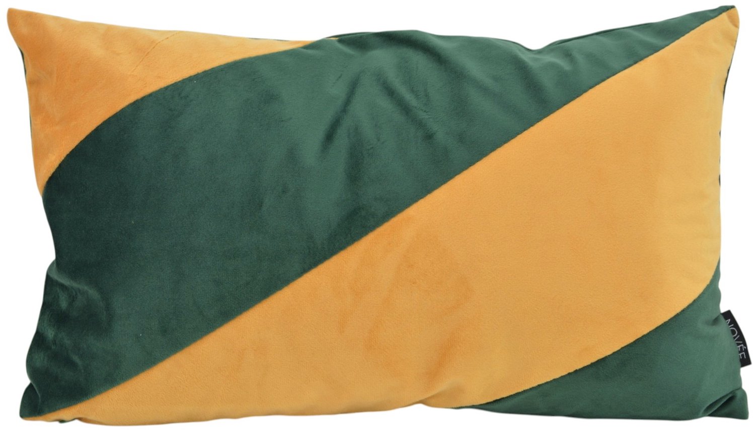 NOVÉE Sierkussen Velvet Swirl Okergeel/Intens Groen | 30 x 50 cm | Polyester