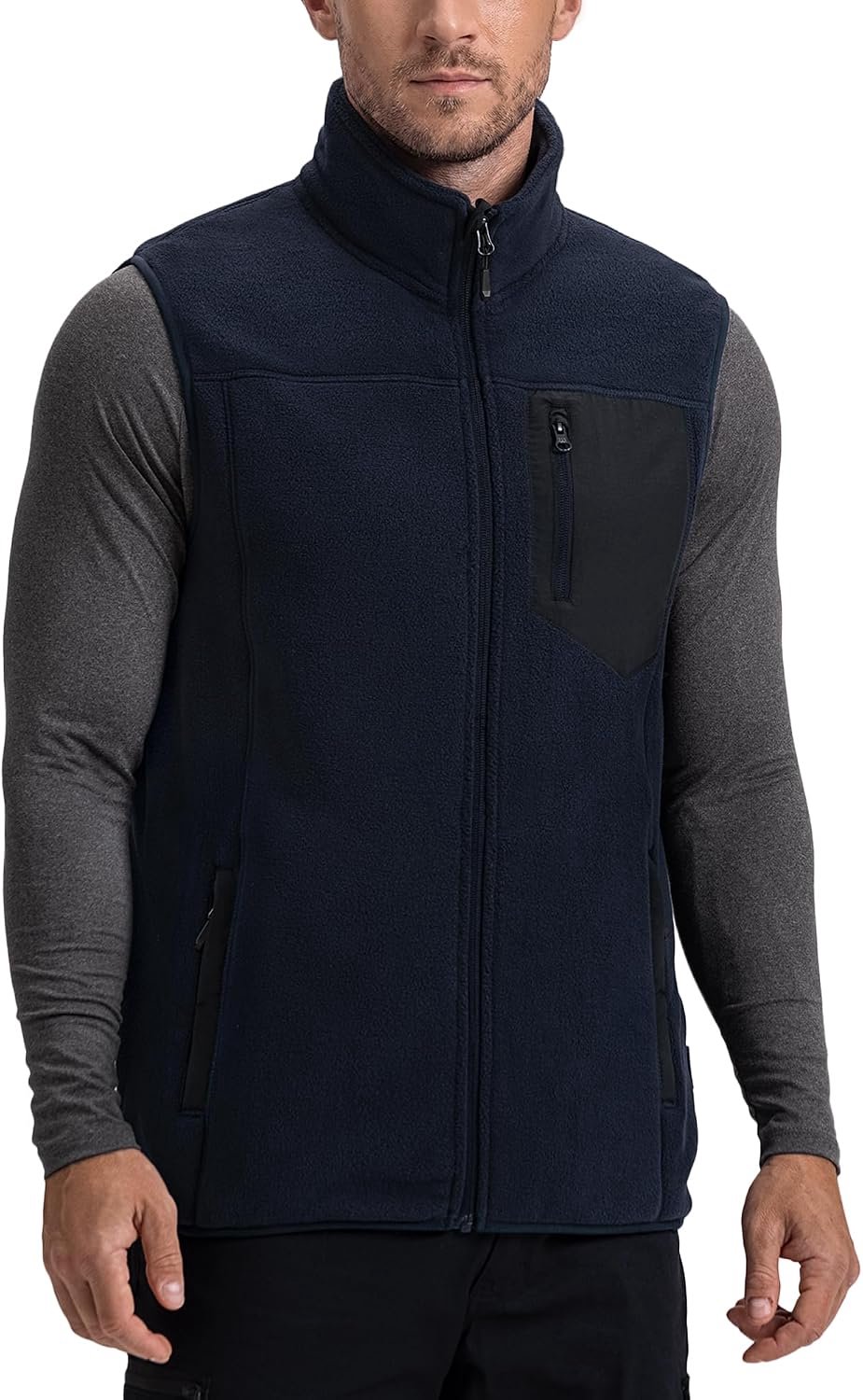 Fleece vest met sherpa voering