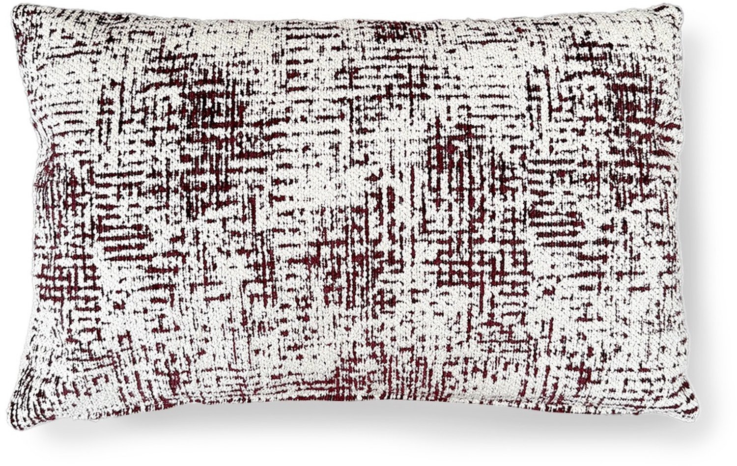 Woonexpress Sierkussen Lucas - Zacht Chenille Kussen met Modern Patroon Bordeaux/Bruin/Rood