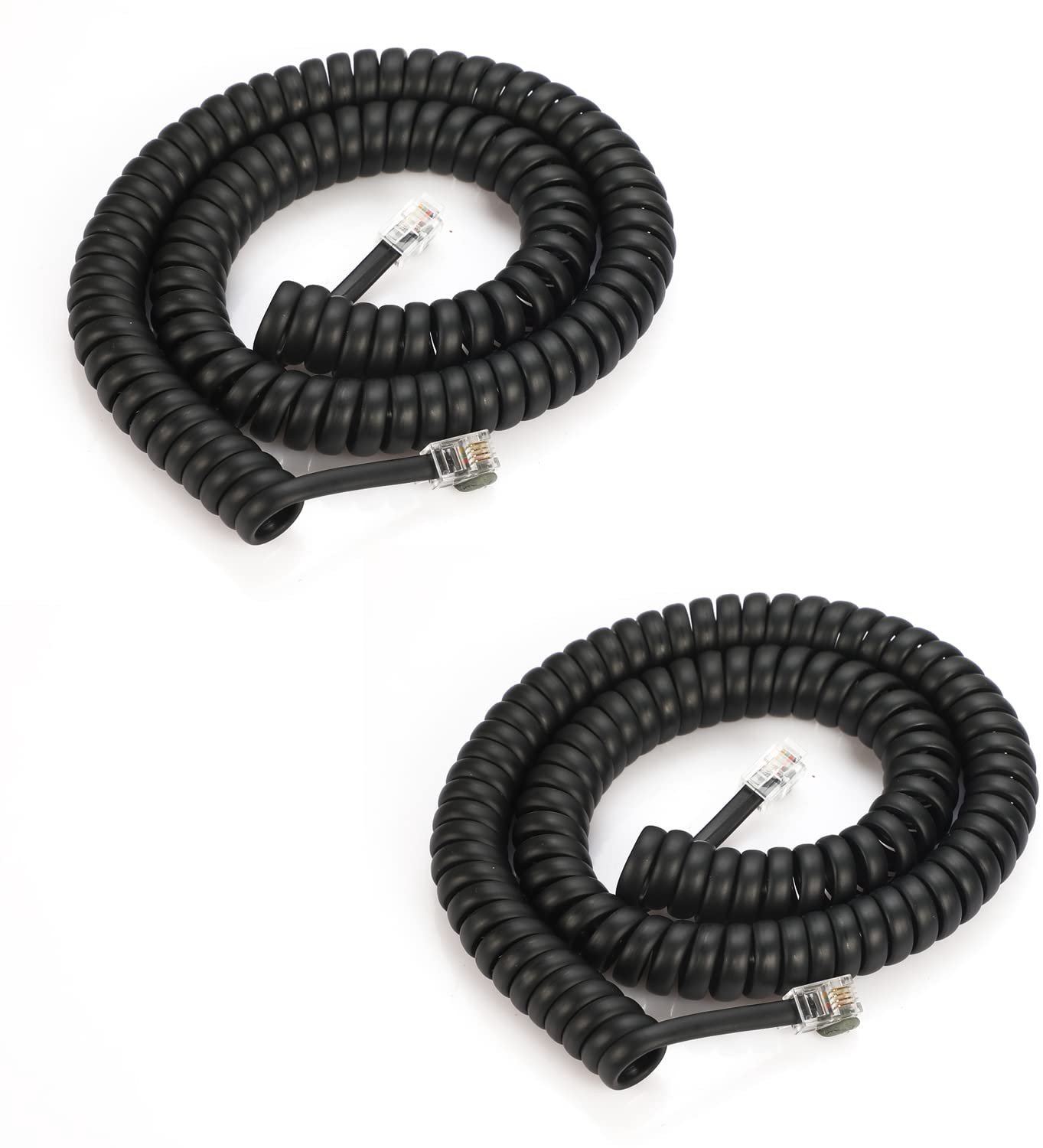 Telefoon handset kabel 48,7 cm tot 700 cm - zwart - universeel compatibel - heldere communicatie - 2 stuks - ServiceTopper