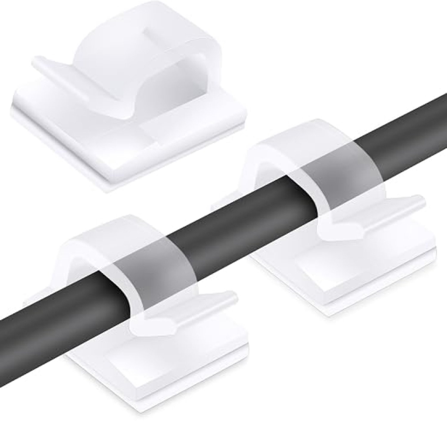 Arvion Zelfklevende Kabelclips – 70 Stuks Wit Kunststof, Kabelbinders voor Kabelmanagement Binnen en Buiten