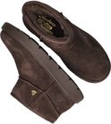 Bruine suède Skechers Keepsakes Cozy Mini Slip-Ins laarsjes met warme voering, van bovenaf gezien.