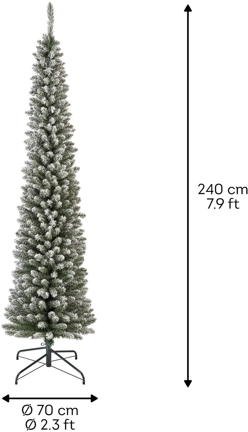 Everlands Pencil pine grote kunstkerstboom besneeuwd groen 240cm – foto 7