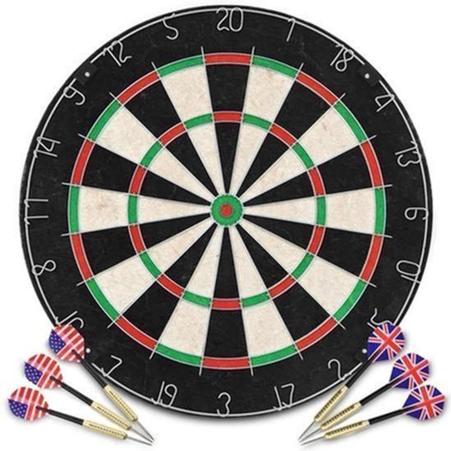 Dartbord - Dartset - Darts - Speelbord - Surround Ring - Sisal Dartbord Van 45 cm - 6 Stalen Puntsdarts Met Anti-Slip Grip