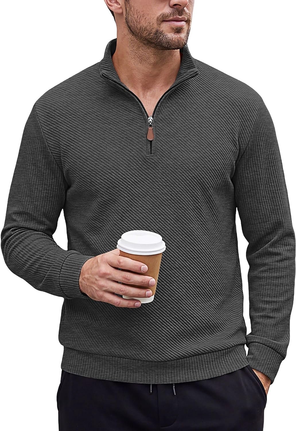 Sweatshirt met ritsluiting en opstaande kraag