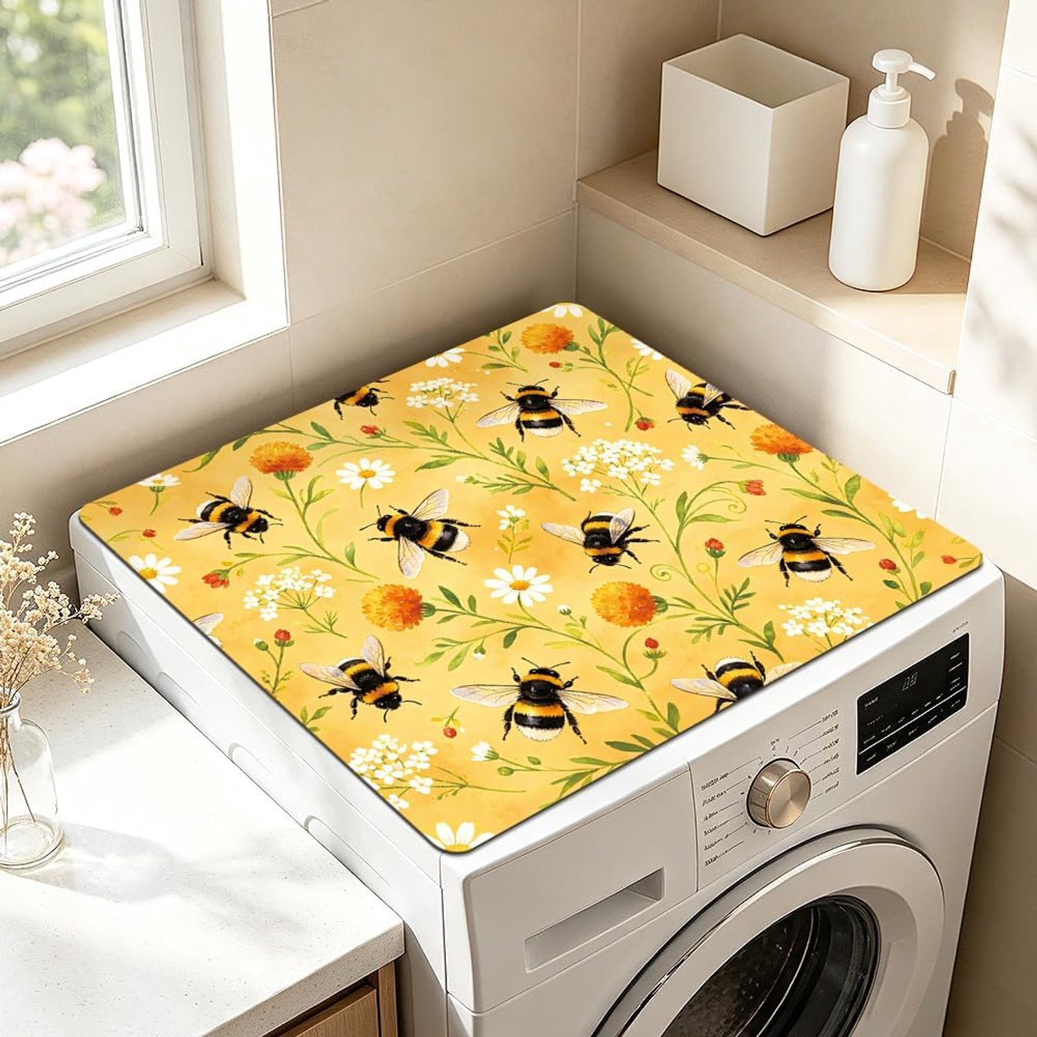 Wasmachine droger hoes 60 x 50 cm - waterdicht - antislip vezel - beschermt apparatuur en huisdieren - Vemera
