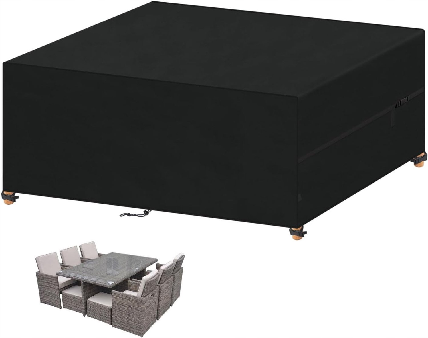 Afdekking tuinmeubelen waterdicht - Beschermhoes tafel stoelen - Afdekzeil winddicht anti-UV 420D Oxford-weefsel 240x180x75 cm