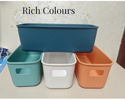 EURXLQ 6 Opbergdoos 28c×10×11 cm,Kunststof Opbergmand met Handgrepen,Keukenkast,Opbergdoos,Kunststof Doos Organizer - ShopVlot