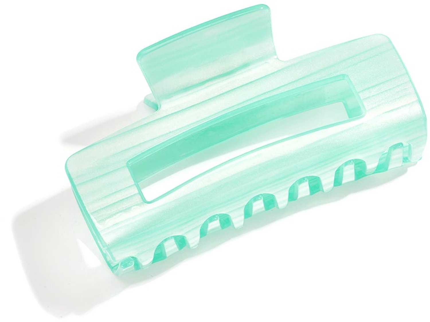 Haarclips met strepen, gemaakt van imitatieacetaat, geschikt voor dagelijks gebruik. - Geel
