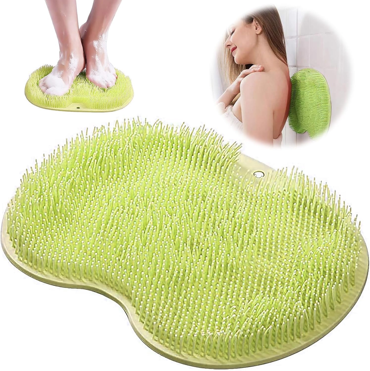 SnelShoppen - Multifunctionele Douche Mat met Massagefunctie, Antislip Siliconen Voetborstel en Rugschrobber, Suction Cups Bad Massager Pad, Ideaal vo