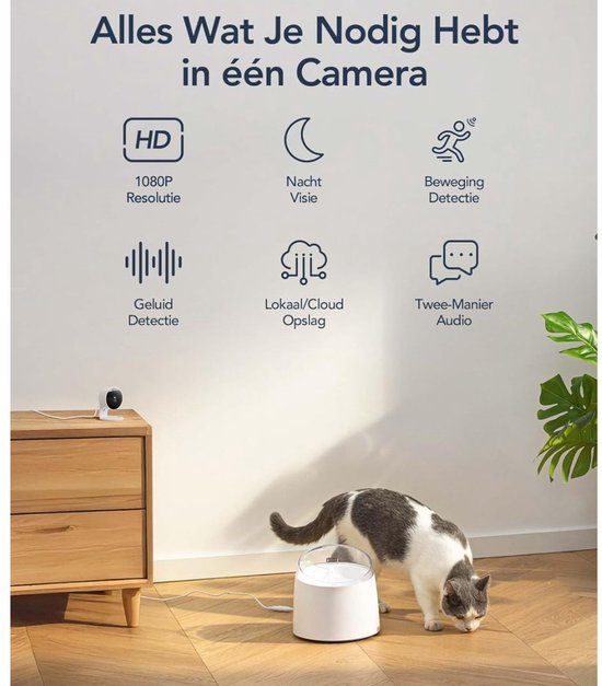 DailySupplies® Binnen Camera - Beveiligingscamera Mini - Huisbewaking Thuis - Bewegingsdetectie Geluid-Wit — afbeelding 4