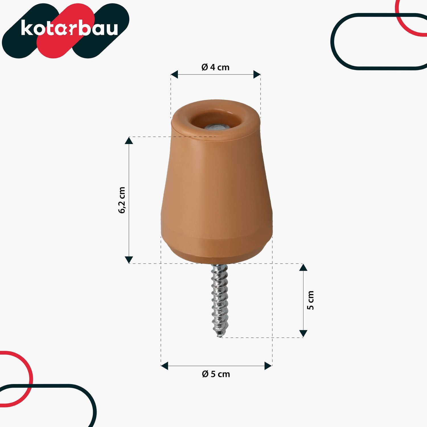 10x Deurstoppers Gummi Beige 62 mm - Bescherming voor Muren en Deuren