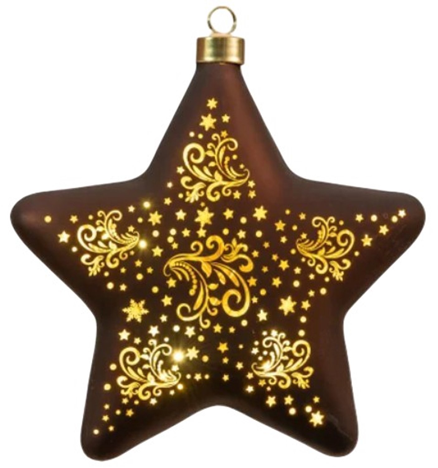 Led ster glas sterren 19 cm donkerbruin/goud Anna's Collection