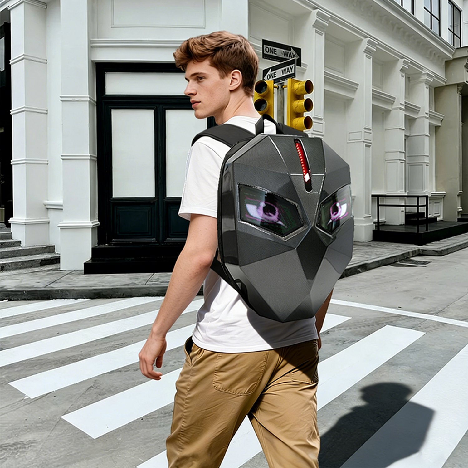 LED Carbon Backpack – waterproof – powerbank niet inbegrepen